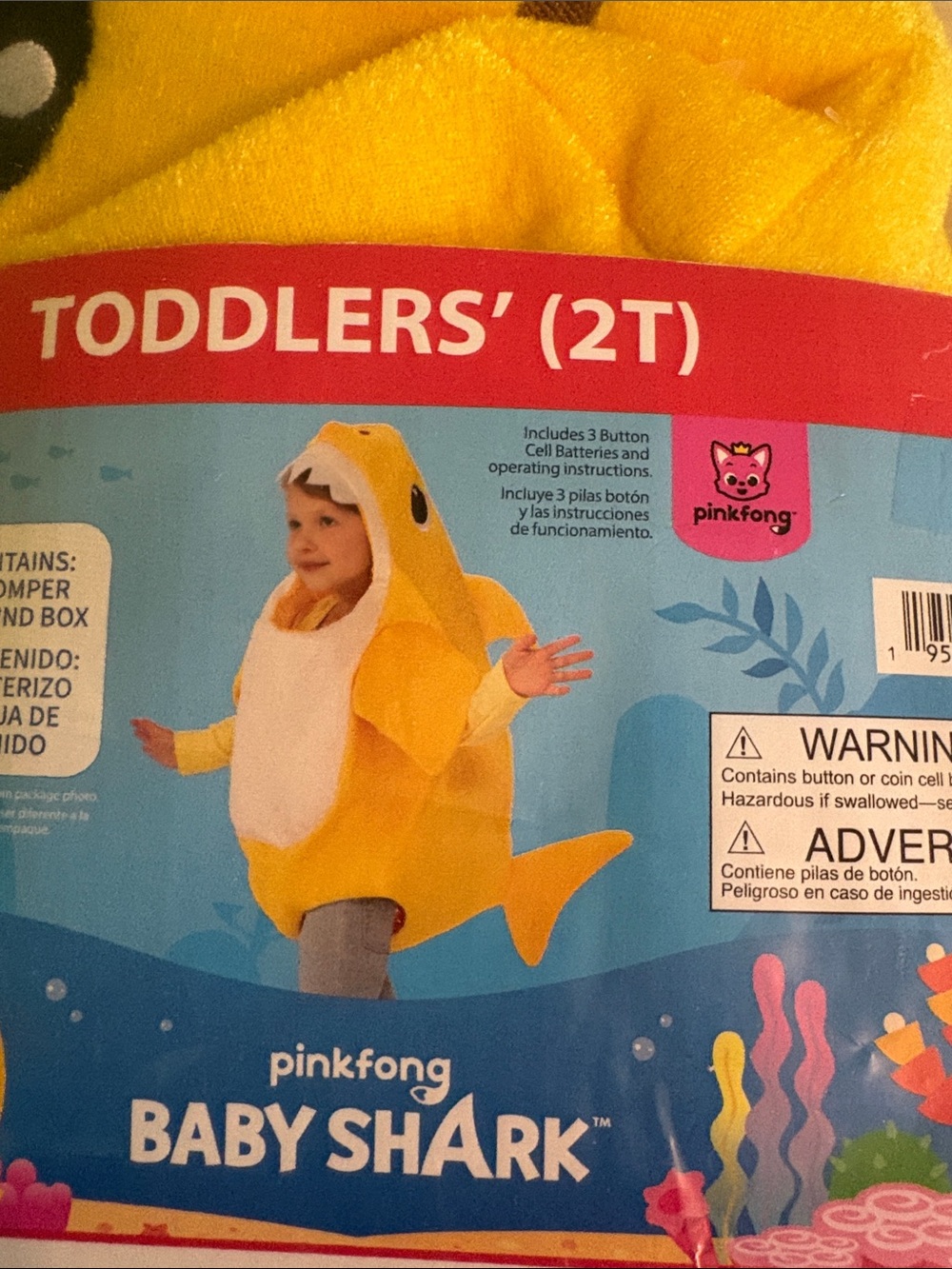 NWT Rubie's Baby Shark Toddler Halloween Costume with Sound Chip; Sz: 2T - Picture 5 of 9